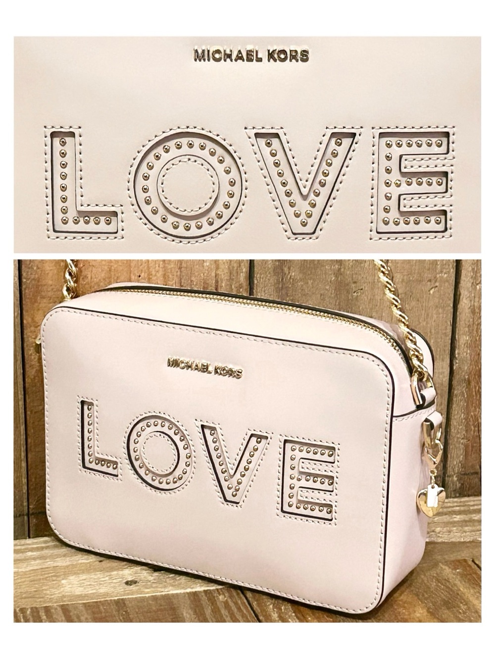 Michael Kors Ginny “Love” Limited Edition Camera Bag & Free Bag Charm & Dust Bag - Picture 13 of 16